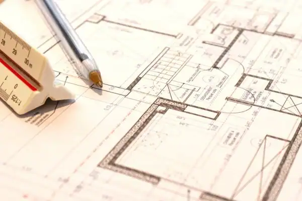 Image of architect Crewe drawings